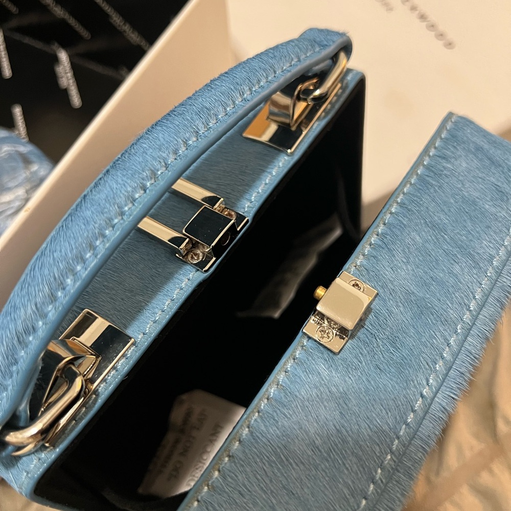 Brandon Blackwood Sky Blue Fur Mini Bag - Picture 2 of 6